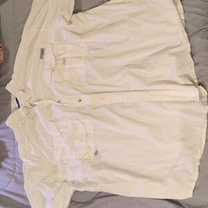 Columbia (4XLT) White Short Sleeve Shirt [Hole]